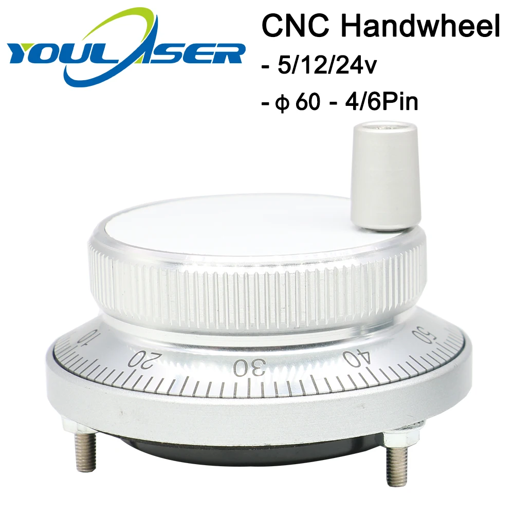 

Free Shipping CNC Pulser Handwheel 5V 6pin Pulse 100 Manual Pulse Generator Hand Wheel CNC Machine 60mm Rotary Encoder