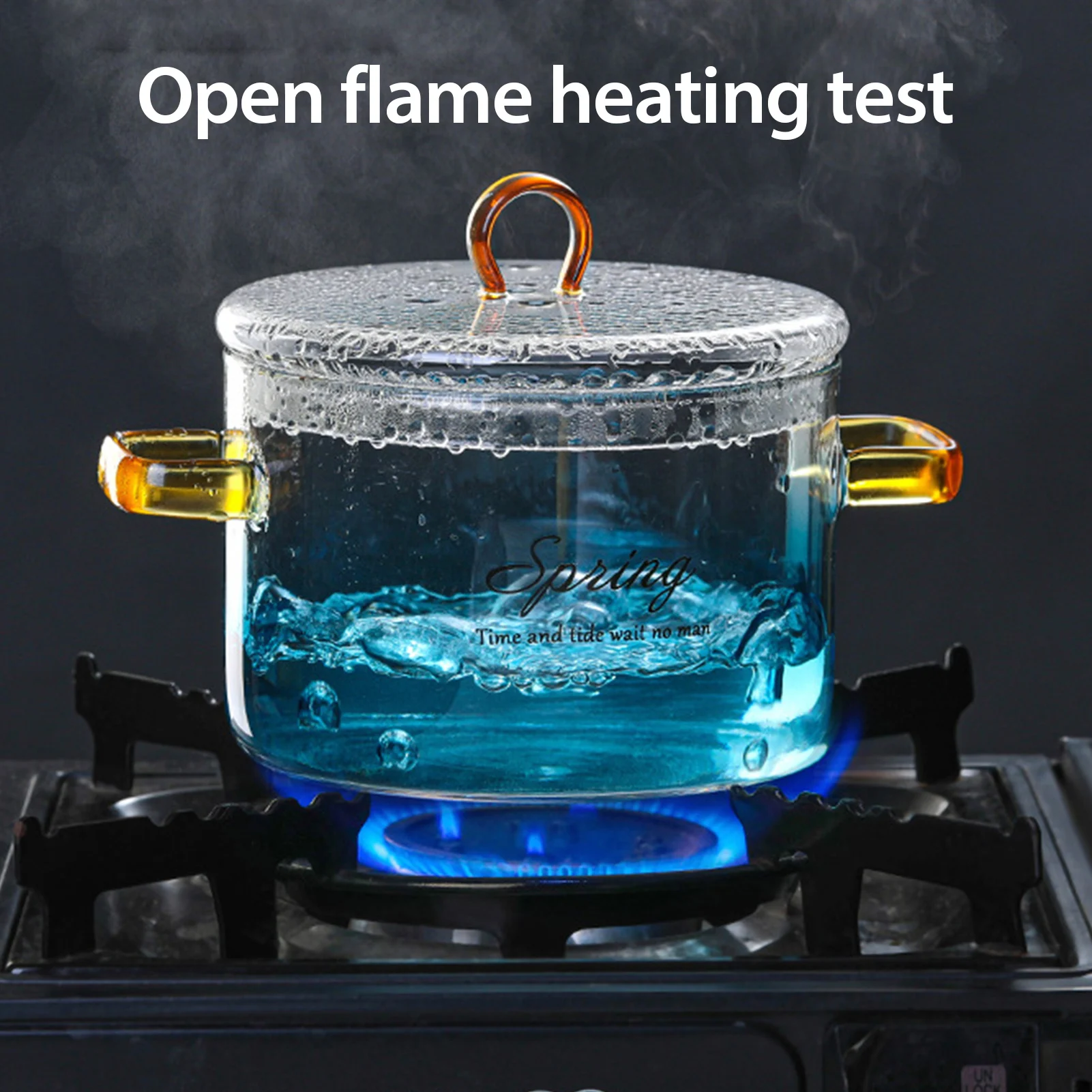 

Glass Saucepan Pot With Cover Heat-resistant Casserole Glass Pot Cooktop Safe For Pasta Noodle, Soup, Milk, Baby Food