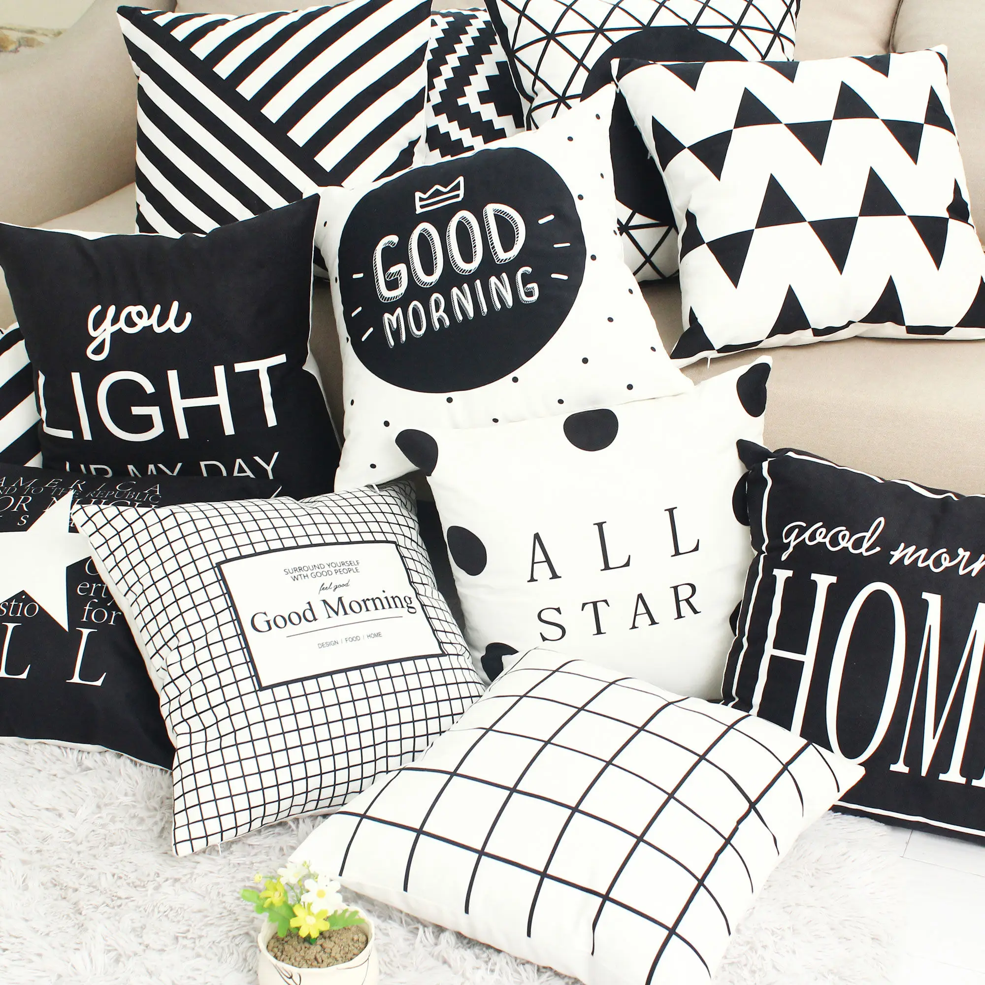 

Nordic Sofa Cushion Cover 45*45 White Gray Office Chair Car Home Modern for Sofa Pillow Case Ramadan Room Decor Cushions 40x40cm