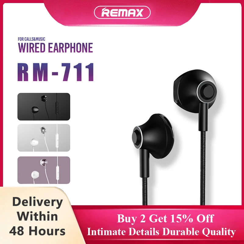Стереонаушники Remax наушники с микрофоном и проводным управлением оригинальная