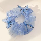 Резинка для волос, шифоновая, прозрачная, с бабочкой