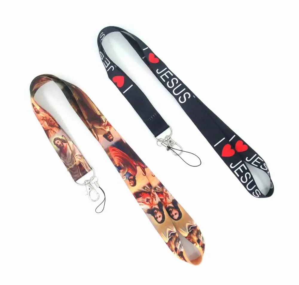 10 шт. I Love Jesus key lanyards id бейдж держатель брелоки ремешки на мобильный телефон