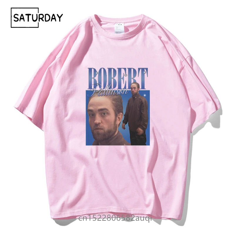 Funny Robert Pattinson Standing Meme T Shirt Men Pre-shrunk Cotton Cool Tee Tops Rob Tshirts Short Sleeved Fashion T-shirt Merch
