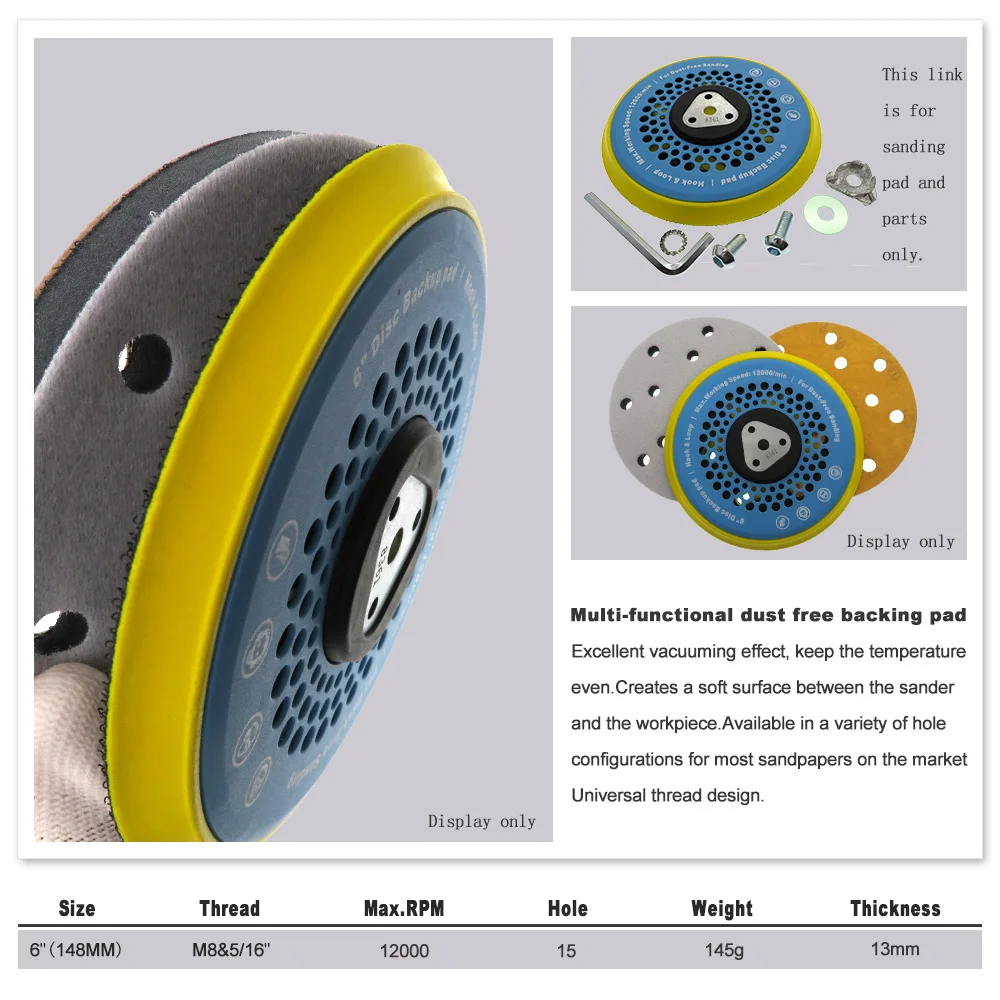 6 &quot148 мм 15 отверстий шлифовальная площадка многофункциональная без пыли опорная