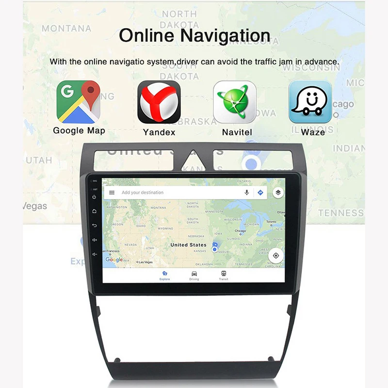 Автомобильный мультимедийный плеер Wi-Fi 2 + 16 ГБ/2 32 ГБ 2din Android 10 0 для Audi A6 навигация