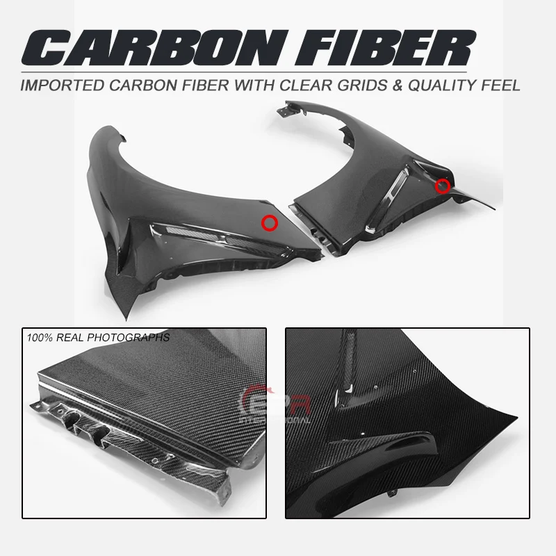 

For Nissan 08-16 R35 GTR CBA DBA NI-Style Carbon Fiber Front Fender Glossy Finish Wheel Flare Arch Cover Fibre Drift Splitter