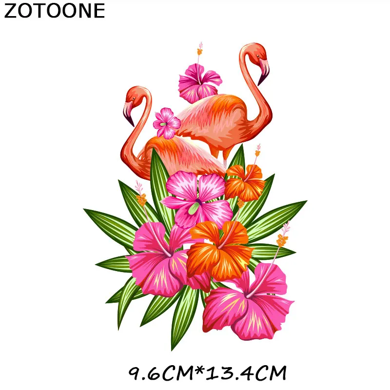ZT1158 ZOTOONE модные нашивки с фламинго для одежды Аппликации «сделай сам» железо на теплопередачи патч аппликация на одежде термо-Стикеры для одежды E - Цвет: ZT1158