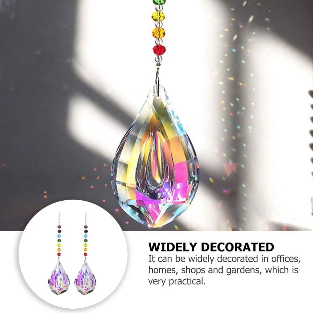 

2Pcs Creative Car Hanging Ornament Clear Crystal Hanging Pendant Chic Craft