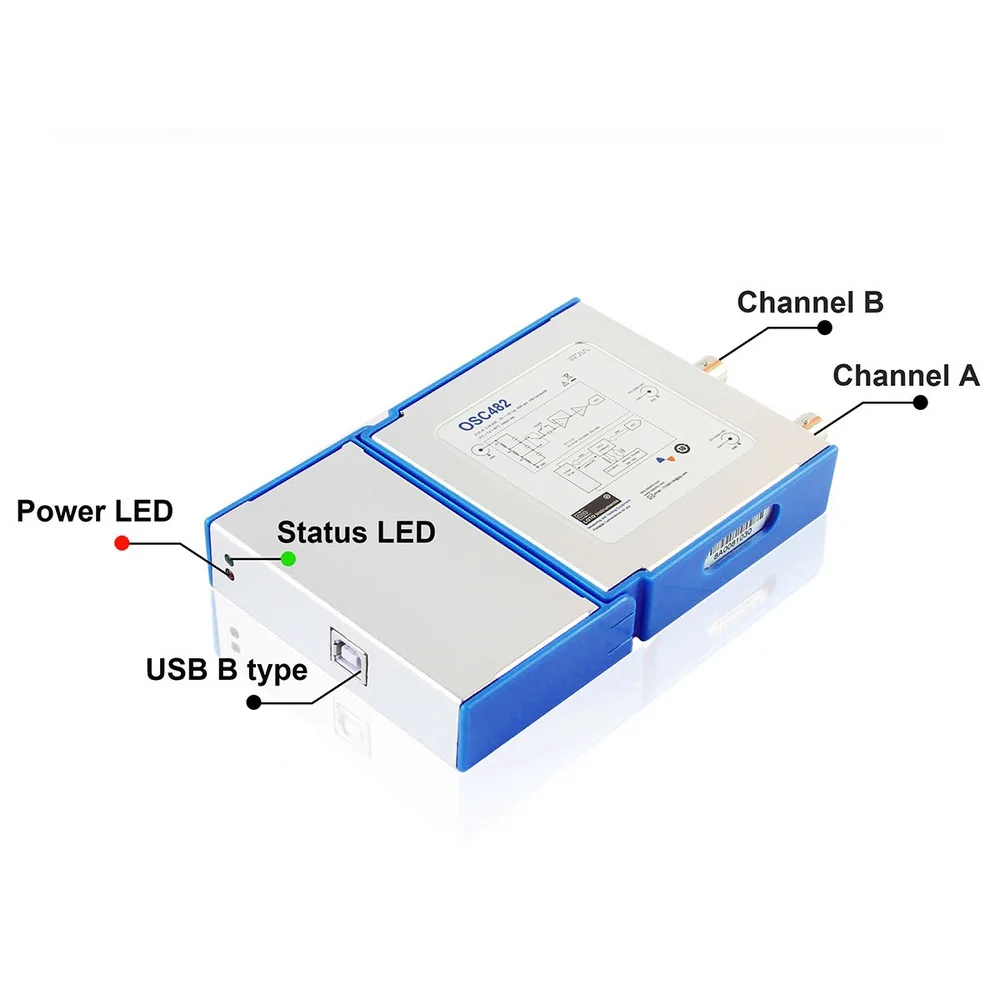 Digital Portable Oscilloscope OSC482 OSC482M PC Android USB 2.0 Virtual 2CH Bandwidth 20Mhz Sampling Data 50MSa/s | Инструменты