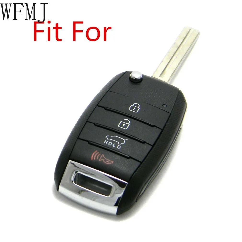 WFMJ черная кожа для 2013-2019 Kia Forte Optima Rio Sedona Sorento Soul Sportage 4 кнопки флип-Брелок чехол
