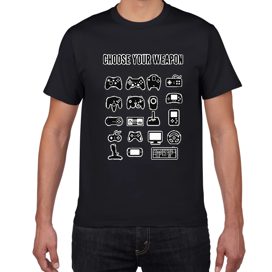 

Choose Your Weapon Video Games T Shirt Gamer Novelty Sarcastic Mens Funny T Shirt Game Fans Controller streetwear men tees male