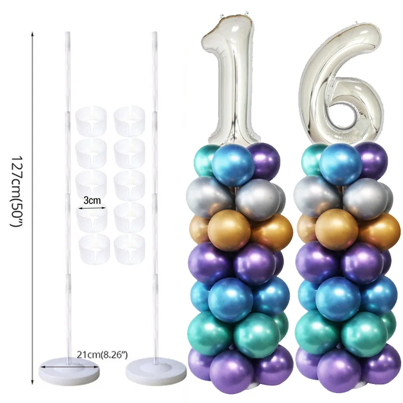 

7 /11/19tubes Balloon Holder Column Balloons Stand Stick Balons Birthday Party Decorations Kids Wedding Christmas Decor Supplies