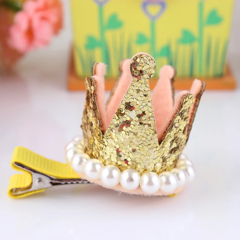 6 цветов милые заколки для собак ручной работы стерео корона с зажимом крокодил