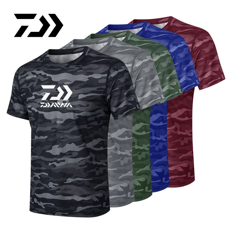 

Новая футболка DAIWA для рыбалки, летняя мужская камуфляжная одежда для рыбалки с коротким рукавом, дышащая быстросохнущая одежда для рыбалки...