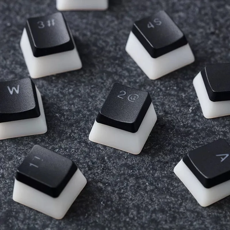 Цветная(RGB) 104 PBT двойной выстрел пудинг 2 слоя прозрачный с подсветкой колпачки для Механическая игровая клавиатура MX Настенные переключатели