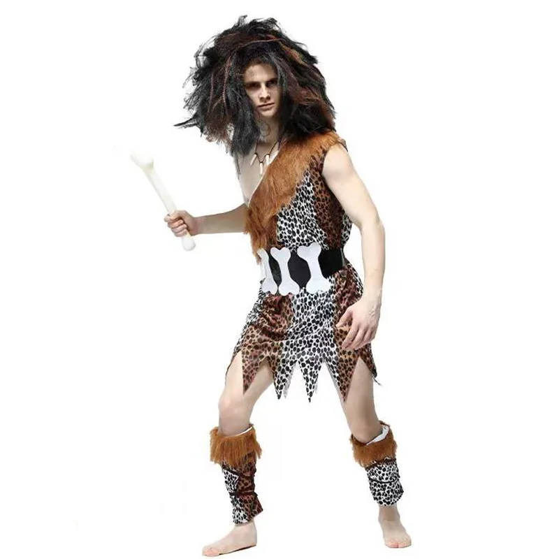 Леопардовый принт для мужчин примитивный косплей взрослых Хэллоуина костюмы