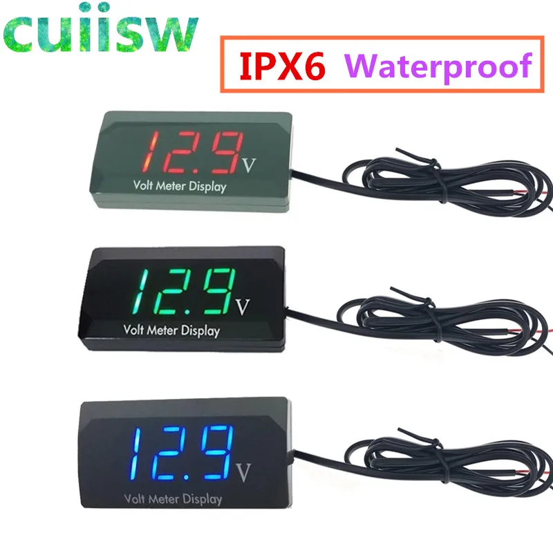 Водонепроницаемый цифровой вольтметр IPX6 5-30 В постоянного тока 12 автомобиль