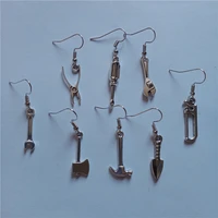 8 pcs handmade earrings tool earrings wrench earrings saw earrings punk earrings gift for diy lovers tool jewelry gift