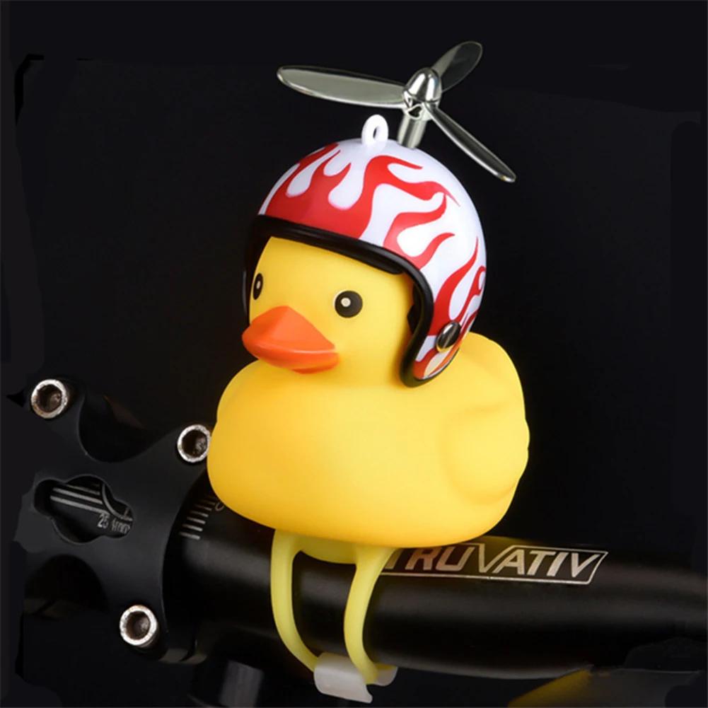 

Bicycle Duck Bell with Light Broken Wind Small Yellow Duck MTB Road Bike Motor Helmet Riding Cycling Accessories
