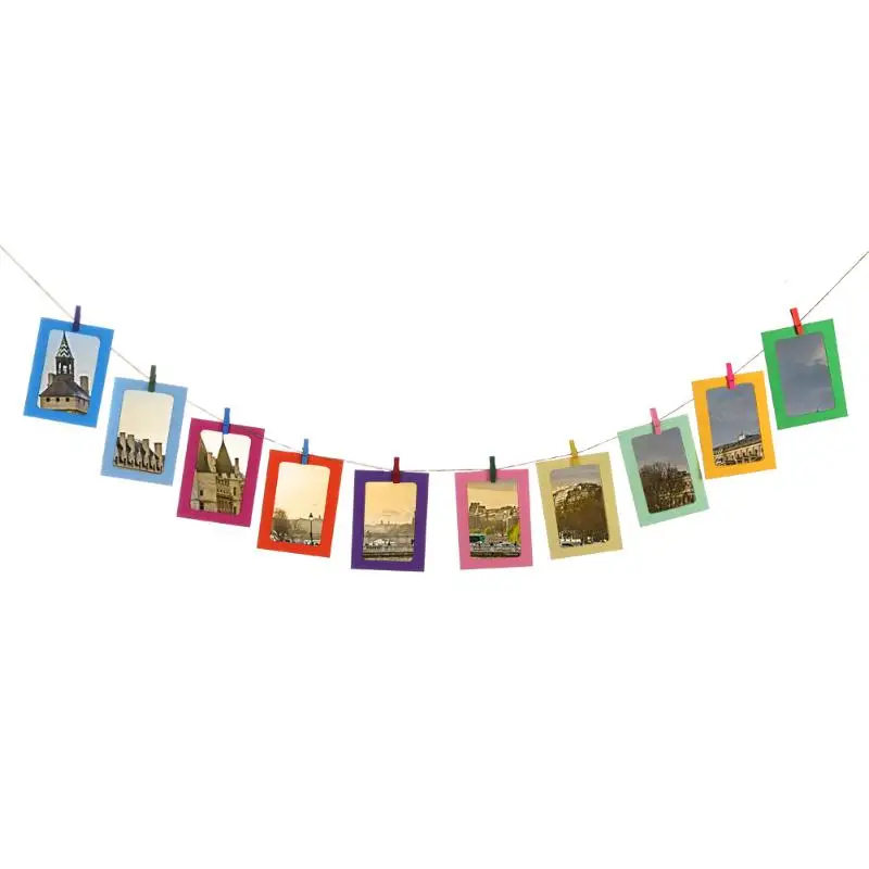 Бумага фото Флим DIY Настенная картина подвесная рамка альбом + веревка зажимы