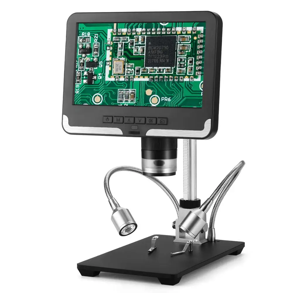 

Цифровой электронный микроскоп AD206, ЖК-экран 7 дюймов, 2 МП, 200x, мобильный телефон, ремонт, пайка печатных плат, микроскопы SMT