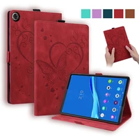 emboss butterfly leather flip cover for funda lenovo tab m10 hd tb x306f x306x case wallet tablet for lenovo tab m10 hd 2nd gen