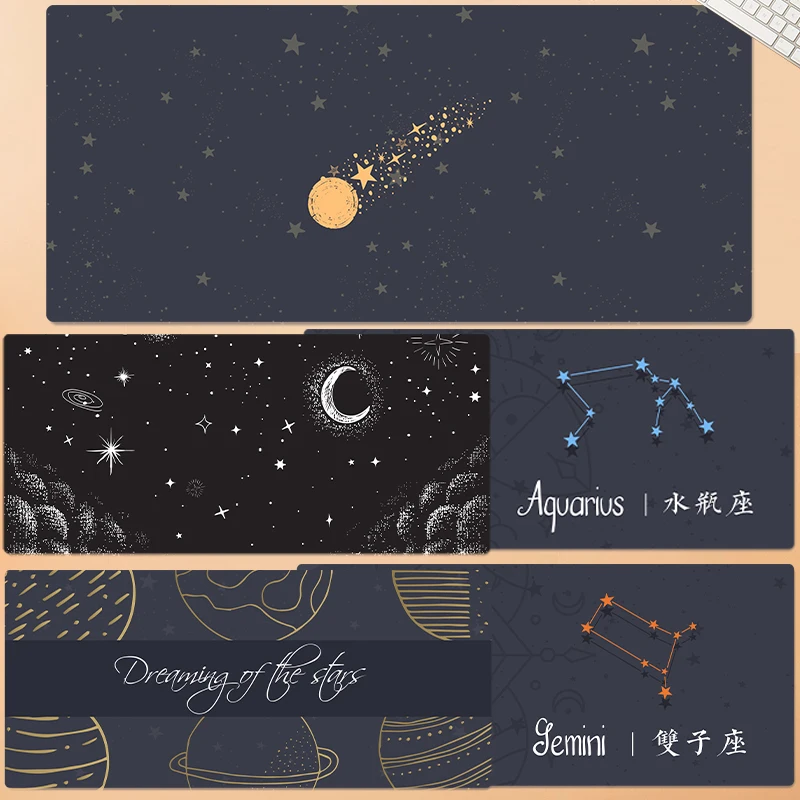 

Constellation Celestial Mouse Pad Super Large Night Sky Stars and Moon Seaming Thick Thin Surface To Map Custom Made Table Mat