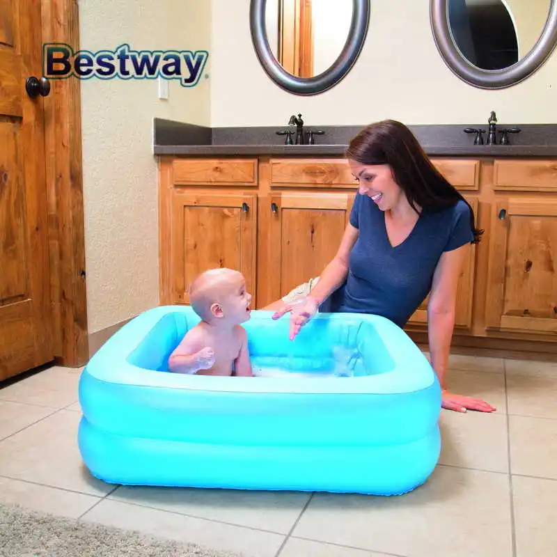 51116 Bestway 86x86x25 см двойное кольцо детская ванночка wz мягкий пол 3" x 34" x 1" Бассейн Белый Надувная Детская Ванночка бассейн для 0-3 лет