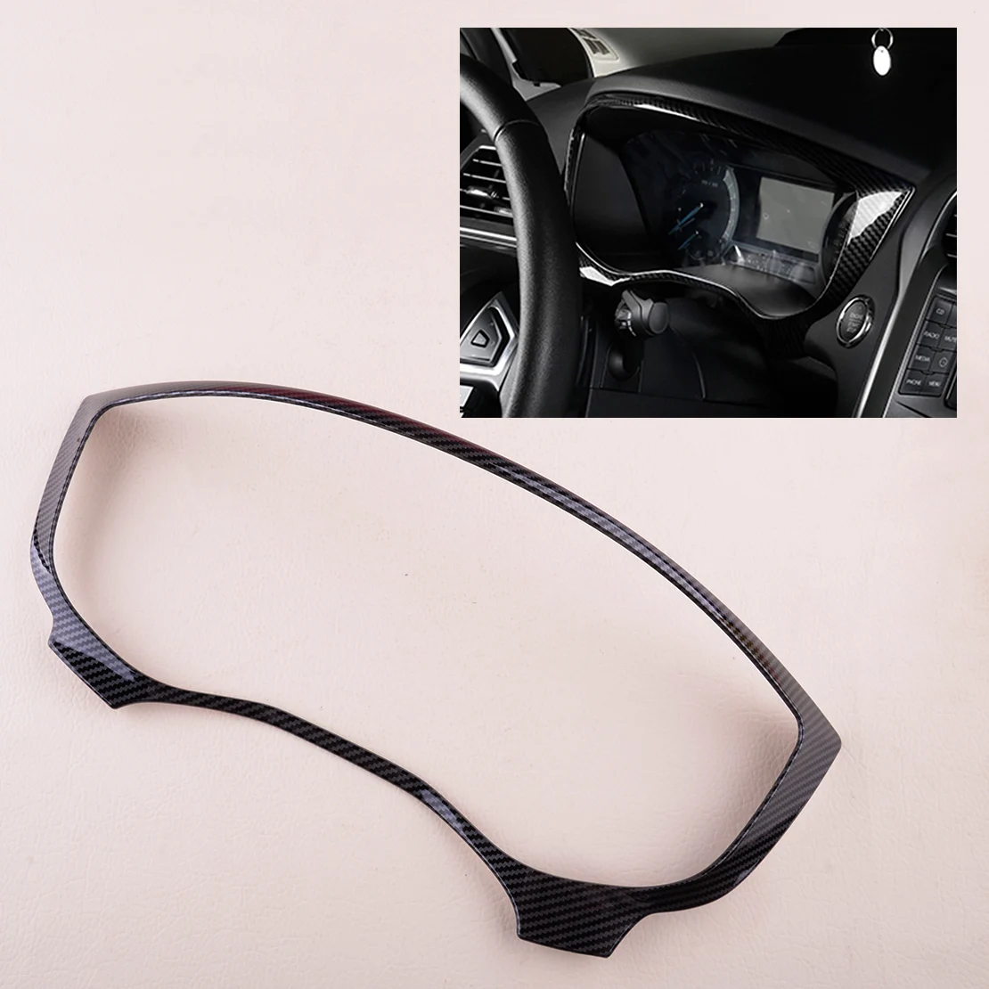 

Интерьер автомобиля панель приборной панели рамка Крышка отделка Подходит для Ford Fusion Mondeo 2017 2018 2019 2020 ABS Стайлинг