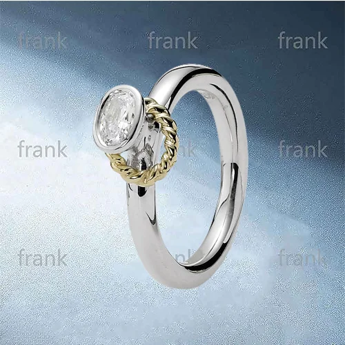 

190830CZ 14k Gold Halo Clear CZ Ring