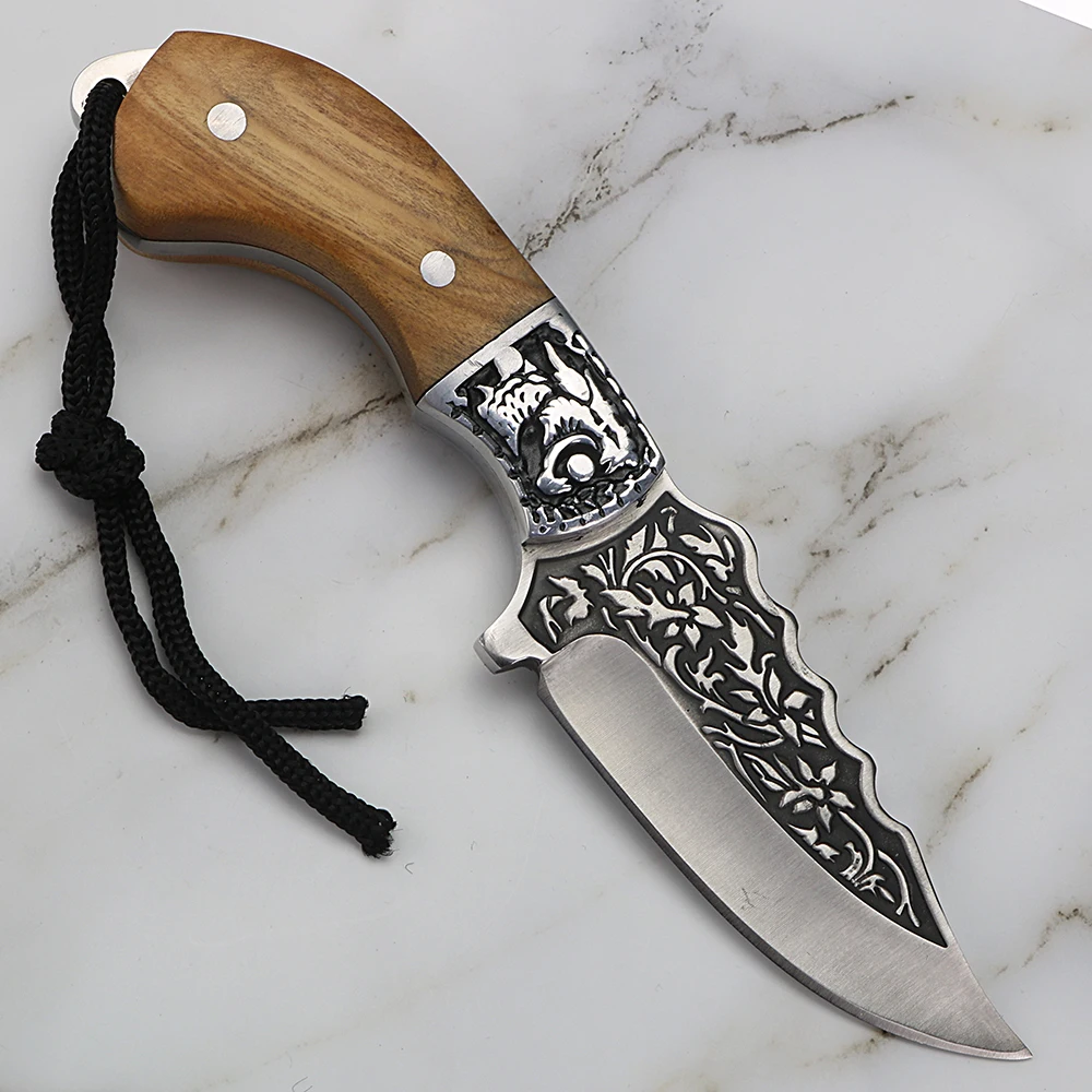 Уличный короткий нож из холодной стали охотничий для выживания Спасательный