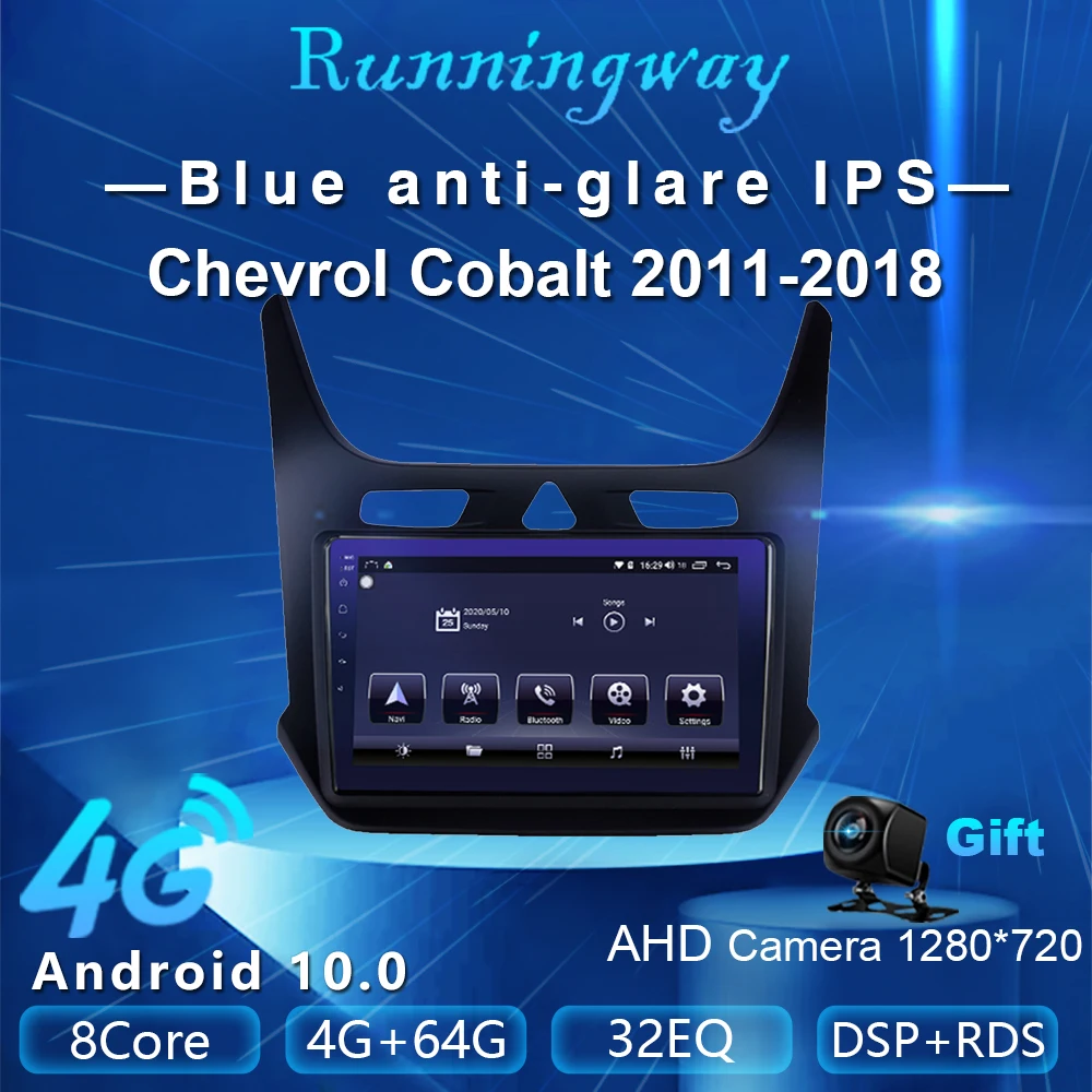 Runningway Android 10 0 5G автомобильный DVD для Chevrolet Cobalt 2011 - 2018 4G + 64G Автомобильный Радио