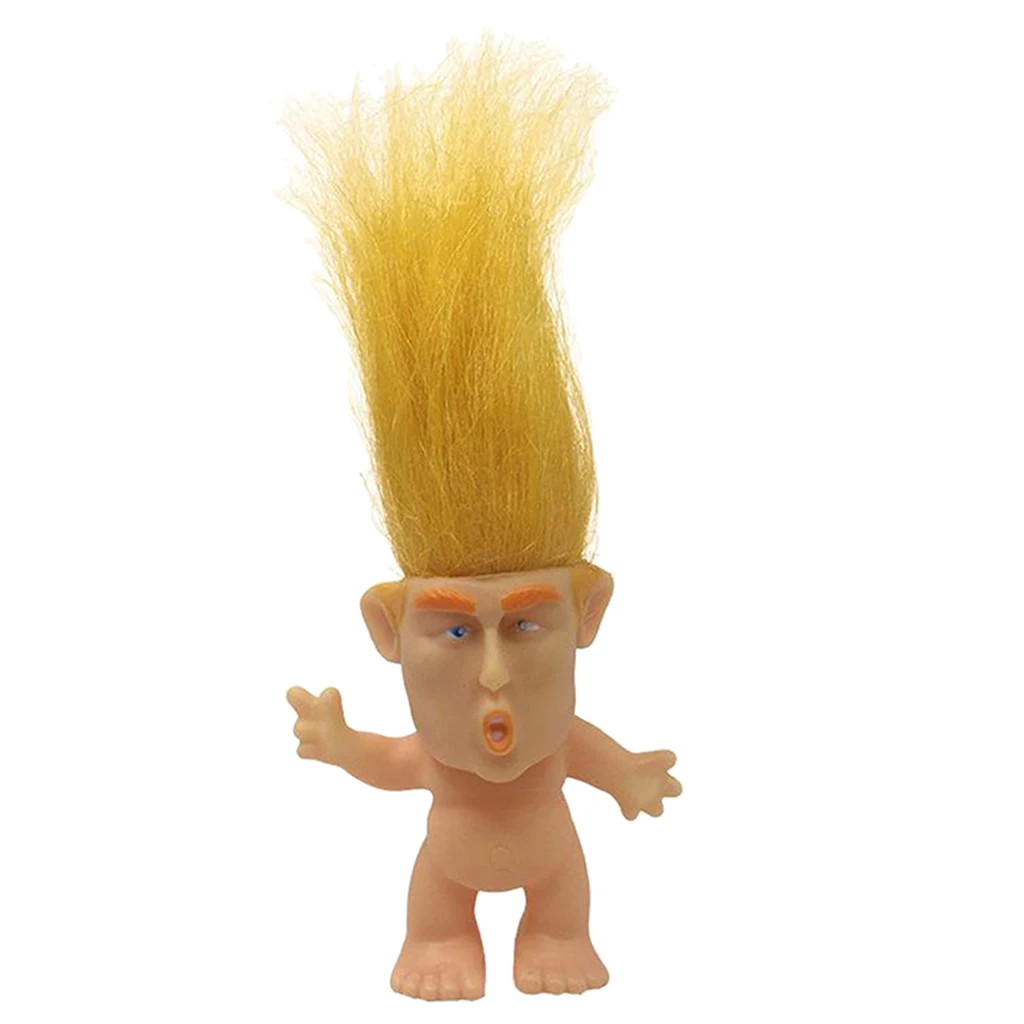Президент Трамп Тролль 6 см кукла с волосами счастливые куклы миниатюрные