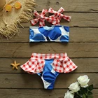 Сексуальный клетчатый бикини на бретельках, женский купальник, купальник с абстрактным принтом, купальный костюм с высокой талией, пляжная одежда, женский бикини