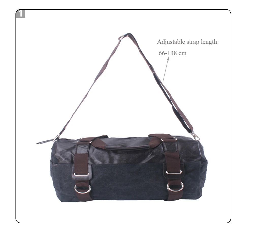 Вместительная дорожная сумка для мужчин винтажная холщовая Сумочка на плечо в