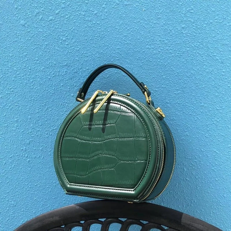 

Women's bag spring and summer stone grain round bag large capacity bag single shoulder cross carry on women's bag