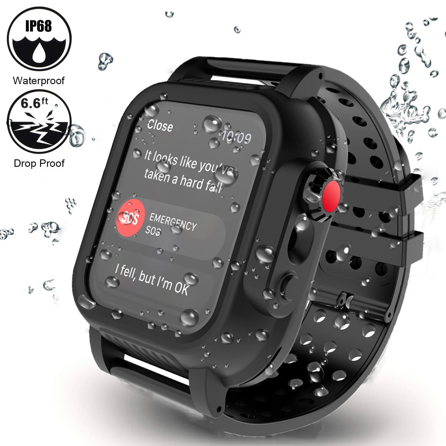 IP68 Водонепроницаемый чехол + ремешок для часов iWatch серии 5 44 мм 40 Броня прочный