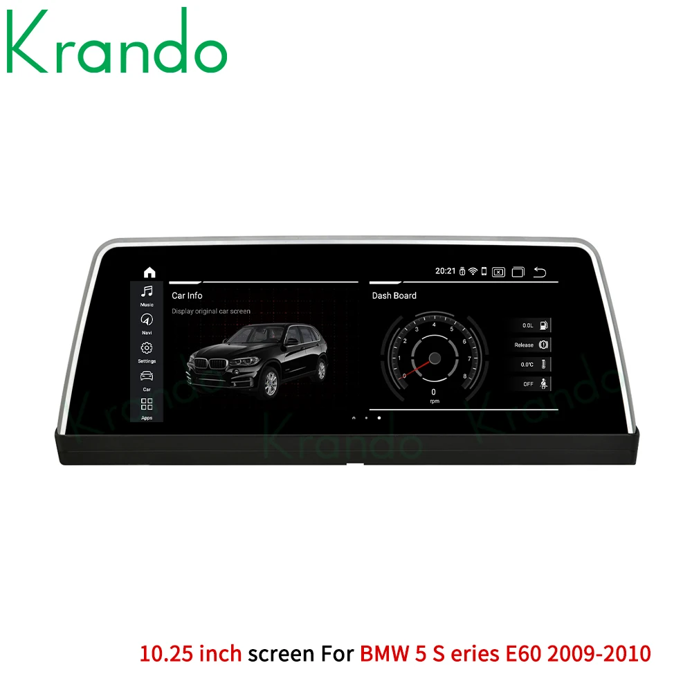 저렴한 Krando 안드로이드 퀄컴 스탠드 스크린 11.0 6G 128G 10.25 자동차 라디오, BMW 5 시리즈 E60 2005-2012 CIC CCC 무선 카플레이