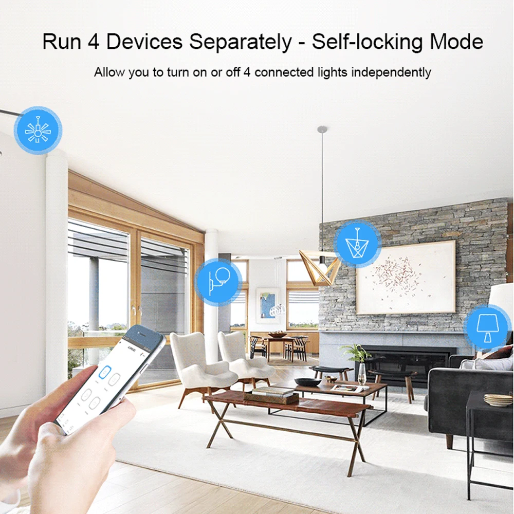 Смарт переключатель SONOFF 4CH R3 PRO ITEAD RF 433 МГц 4 Gang WiFI