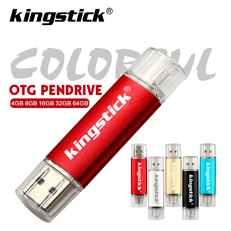 Цветной флеш накопитель 16 ГБ USB 2 0 OTG 4 8 металлический usb 32 Гб 64 для