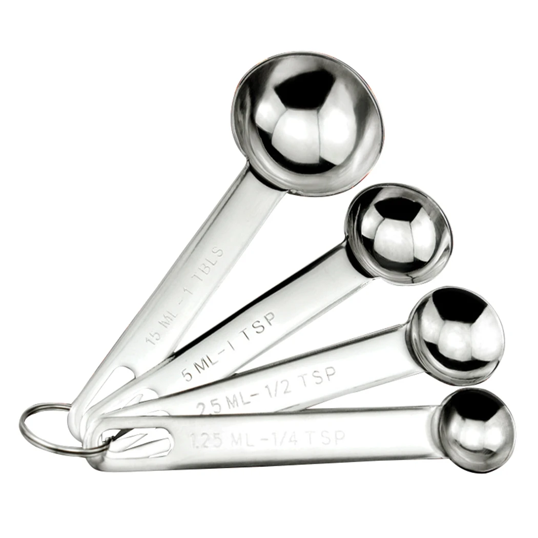 

4PCS Stainless Steel Measuring Spoon Mini Metal Measuring Teaspoon Baking Spoon Baking Flour Measuring Cups Kitchen Cooking Tool