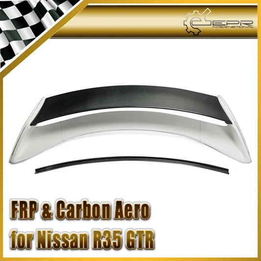 

For Nissan R35 GTR Portion Carbon Fiber Aumse Style Rear Spoiler FRP Fiberglass AM Trunk Wing Boot Lid Body Kit Car Accessories