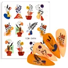 2022 Новое поступление наклейки для ногтей черные цветы цветочный дизайн маникюр слайдеры Водные Наклейки Фольга украшение для ногтей