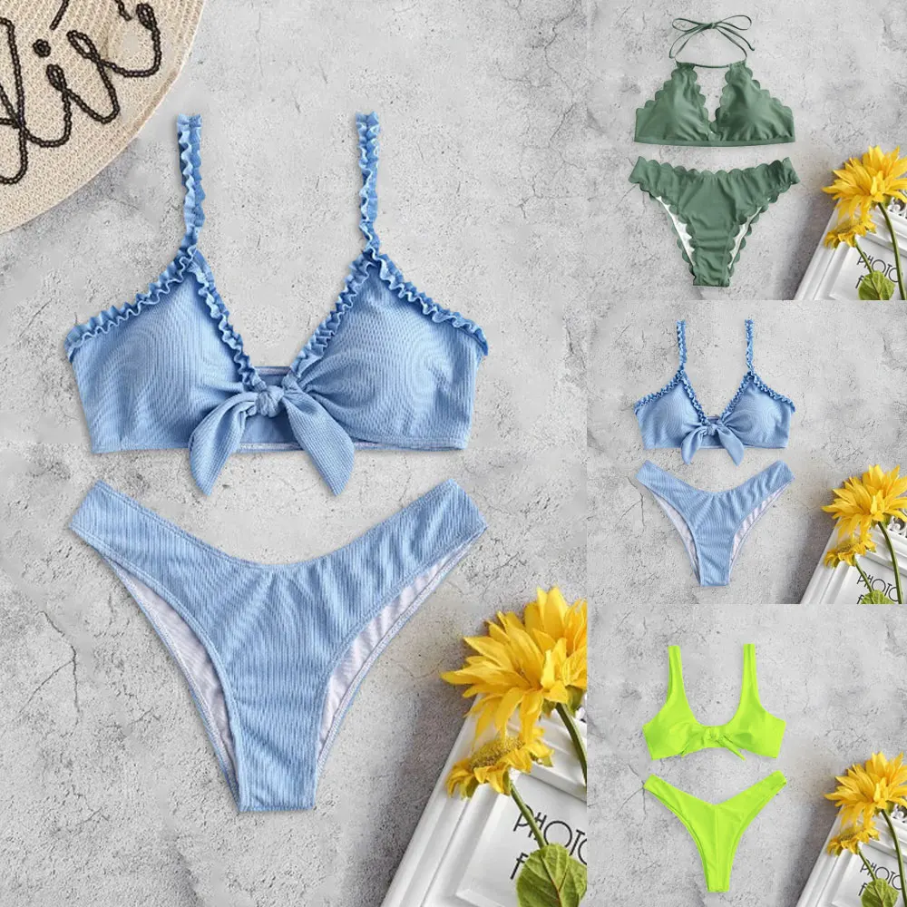 Женский сексуальный бикини купальник летний мягкий микро набор ярких цветов