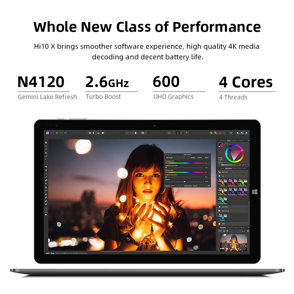 Планшет CHUWI Hi10 X 10 1 дюйма Intel Celeron N4120 4 ядра LPDDR4 6 + 128 ГБ eMMC Windows Bluetooth 5 | Компьютеры и
