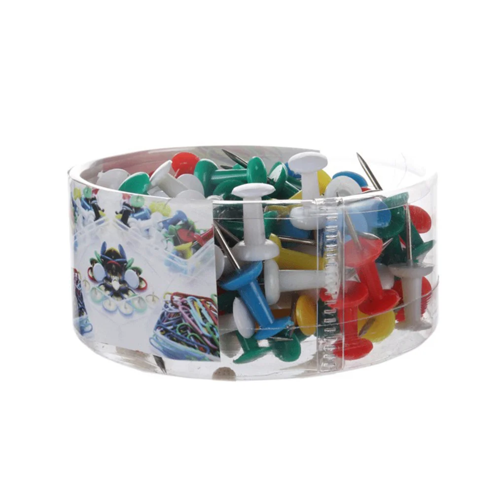 

100 Pcs Pushpin Thumbtack Decorative DIY Tool for School Home Office Wall Maps Photos Bulletin Board (Random Color)