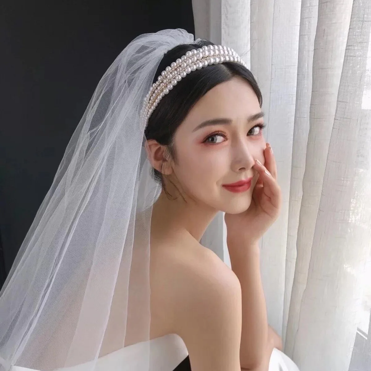 

Gold Pearls Bridal Headband Hair Tiara Pearls Hairbands Headdress Wedding Jewelry Handmade Women Crown резинки для волос