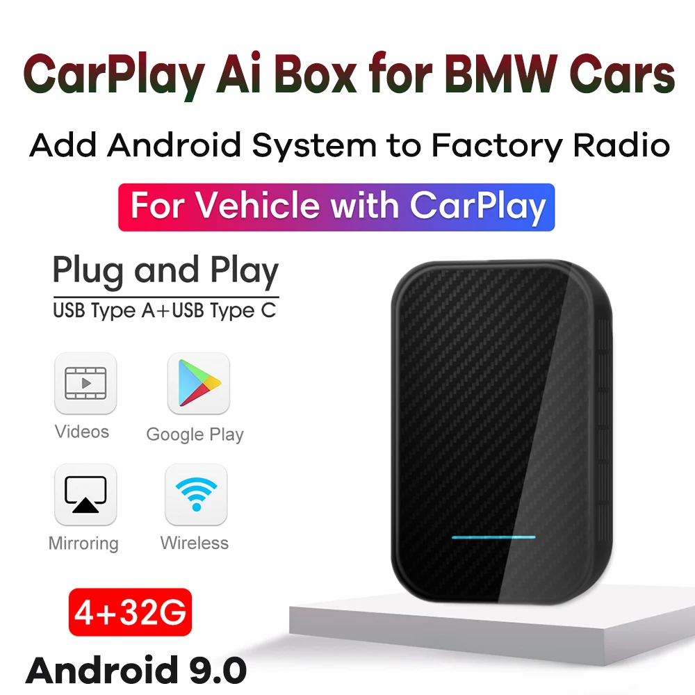 Новый беспроводной приставка Apple CarPlay AI для BMW автомобильный мультимедийного