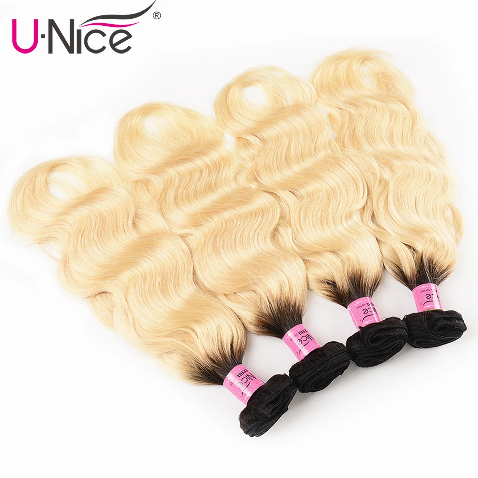 Волосы unice бразильские волнистые волосы с эффектом омбре пучок натуральных волос