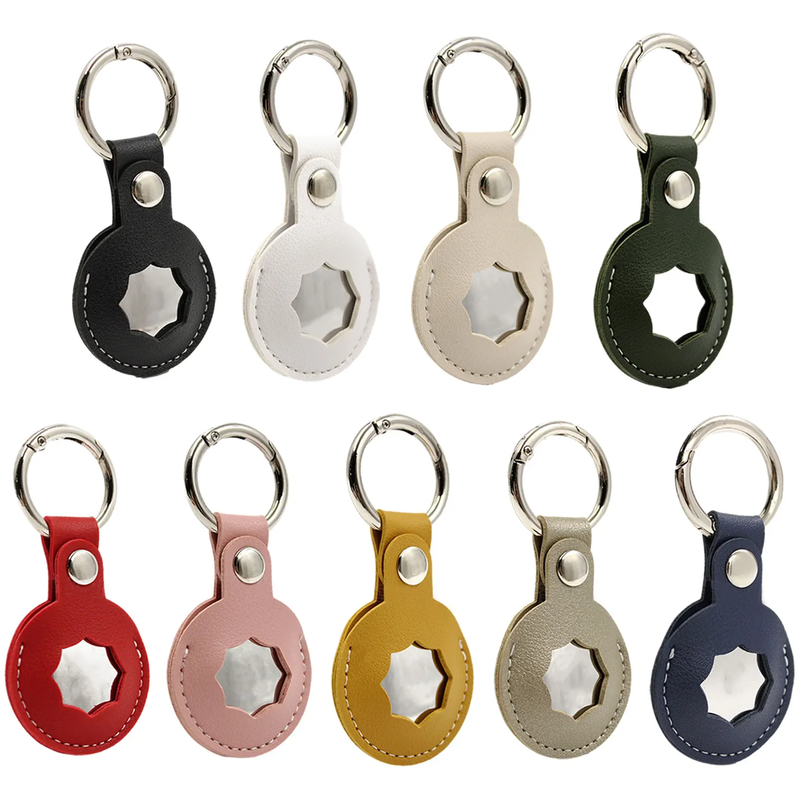 

For Airtag Locator Leather Case Cover Anti-lost Key Chain Sleeve Cover Tracker Key Pendant For Apple Series Drop Shipping Hot